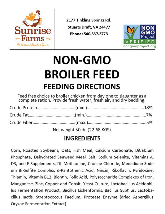 Non-GMO Broiler Feed