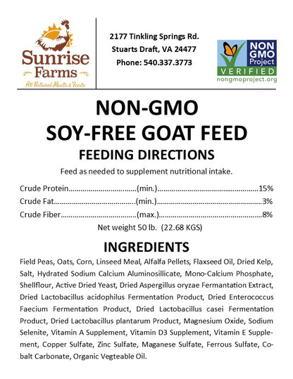 Non-GMO Soy-Free Goat Feed