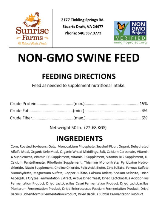 Non-GMO Swine Feed